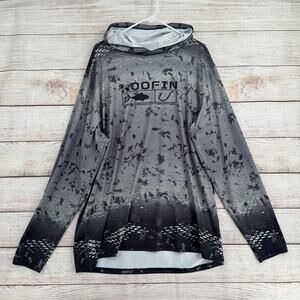 Koofin Gear UPF 50+ Hooded Fishing Shirt Adult XL Gray Ombre